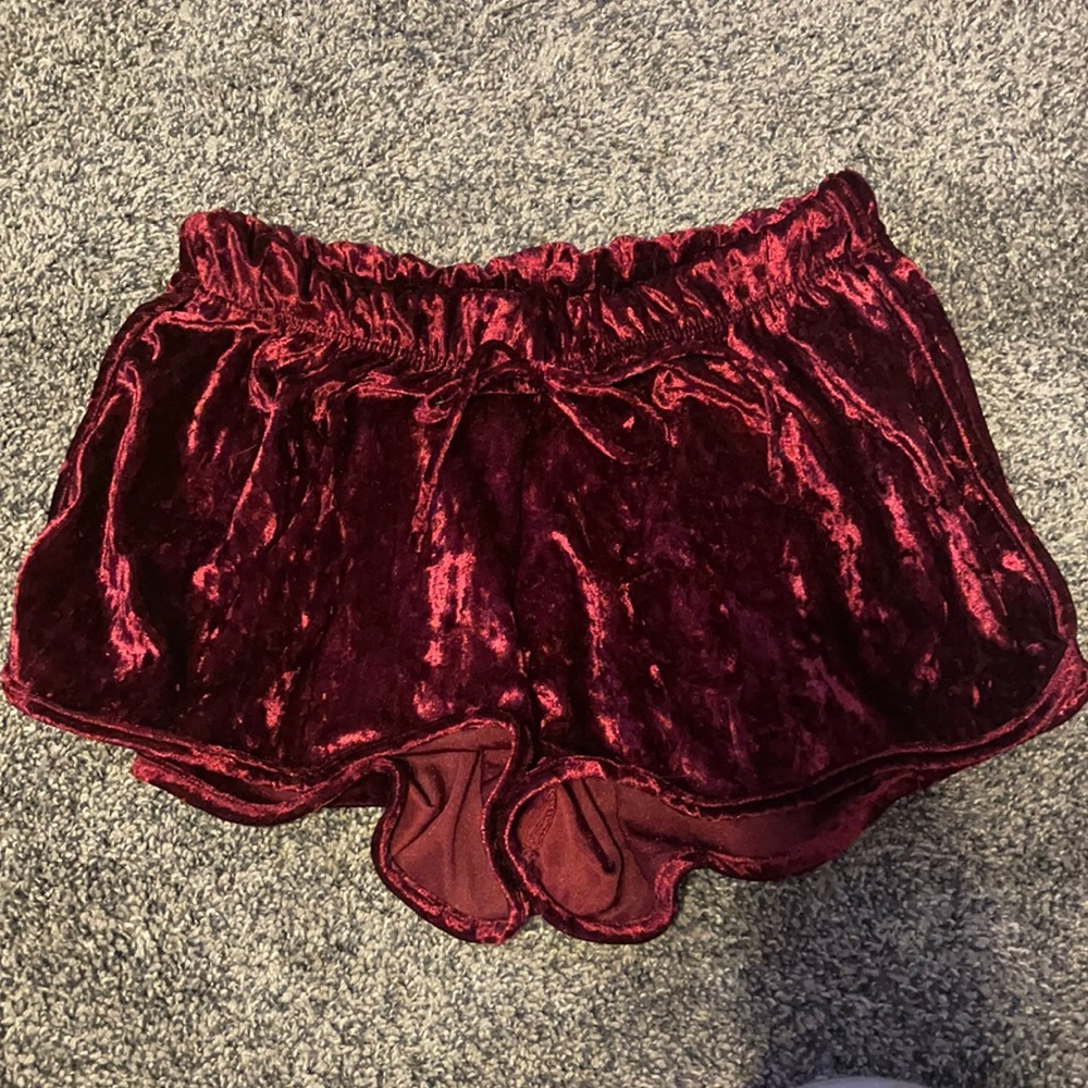 Red velvet shorts